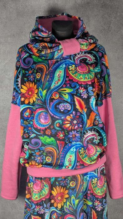 Auri Lili nowa bluza welurowa oversize Guna super wzór S/M