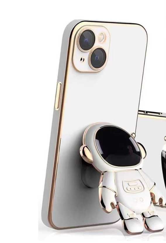 Capa iPhone 13 Astronauta. Em branco e dourado/cobre. Nunca usada.