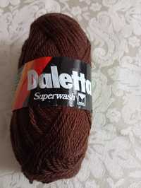 Włóczka wełna Daletta Superwash brązowa - 1 motek 50 g