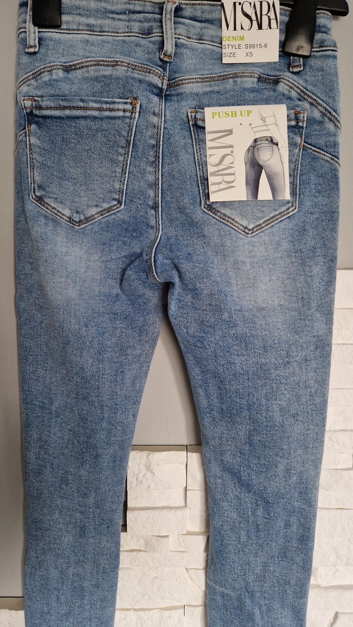 Spodnie jeansy m.sara przetarcia XS