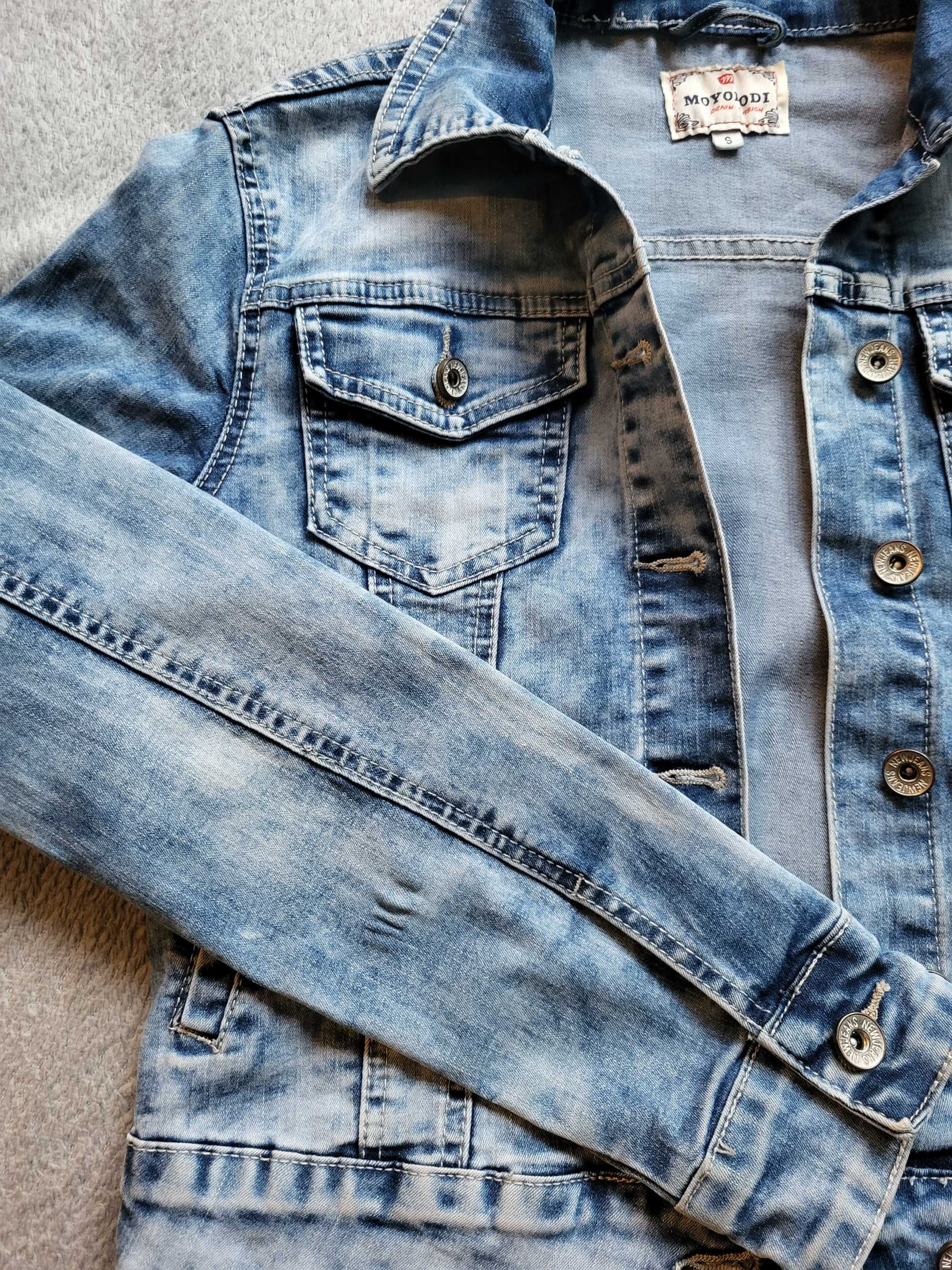 Dekatyzowana klasyczna katana jeans materiał elastyczny rozmiar 36