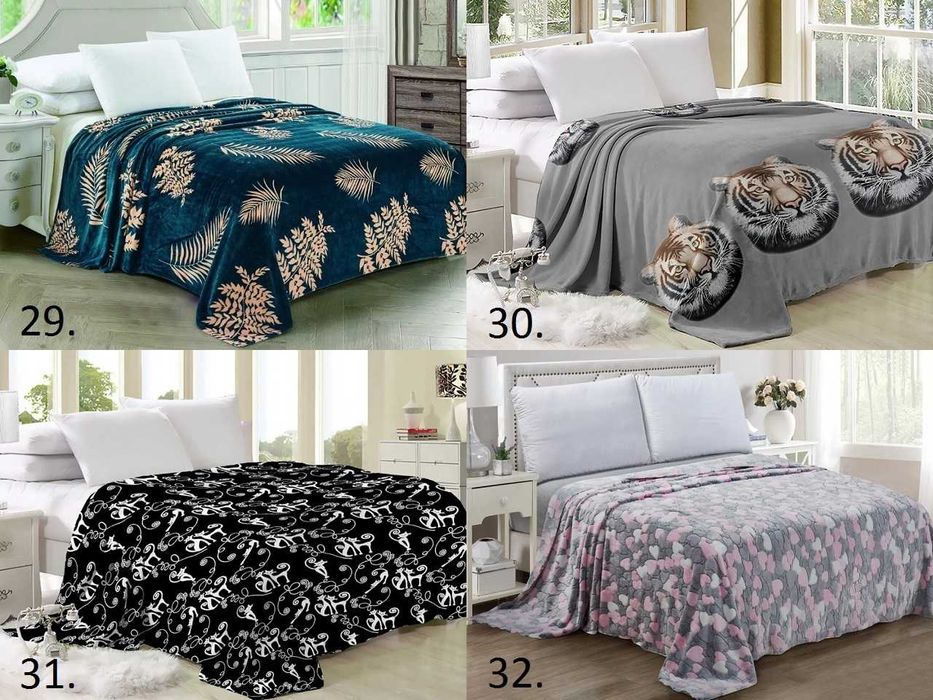 Плед-покрывало (бабочки, сердечки, коты, тигры, волки, звезды, париж)