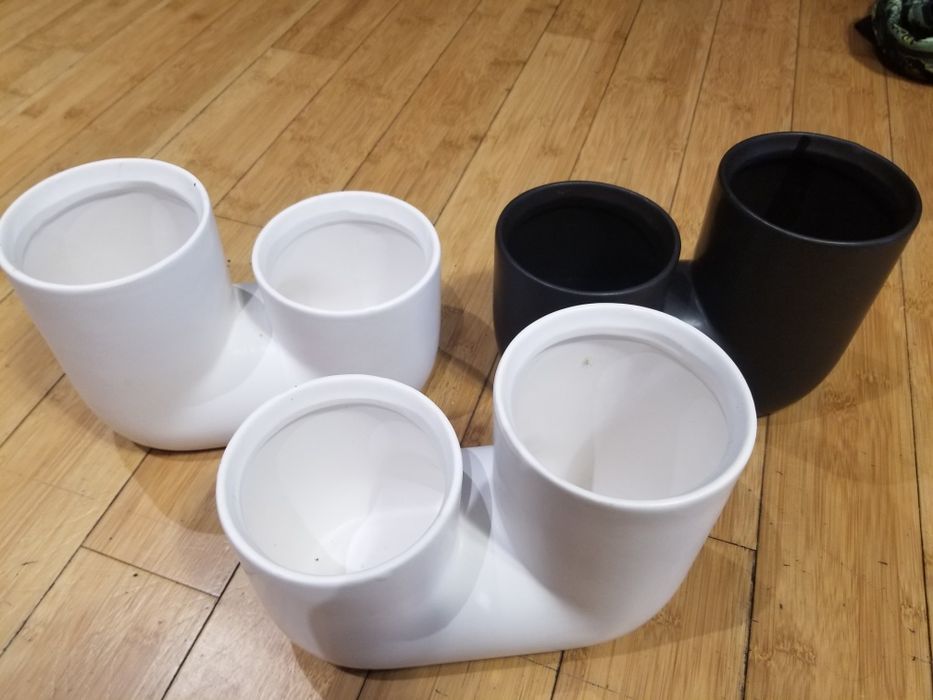 Stylowe doniczki Kolibri – podwójne, ceramiczne, 9 cm