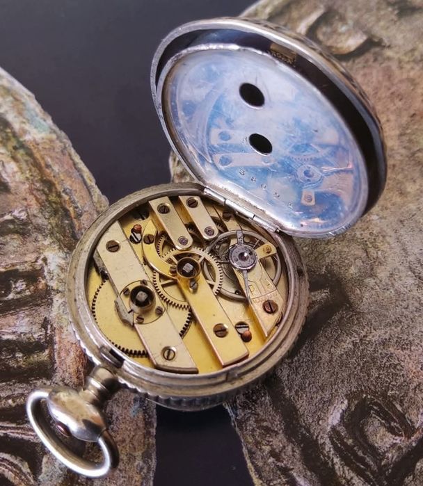 PRATA Relógio bolso impecável