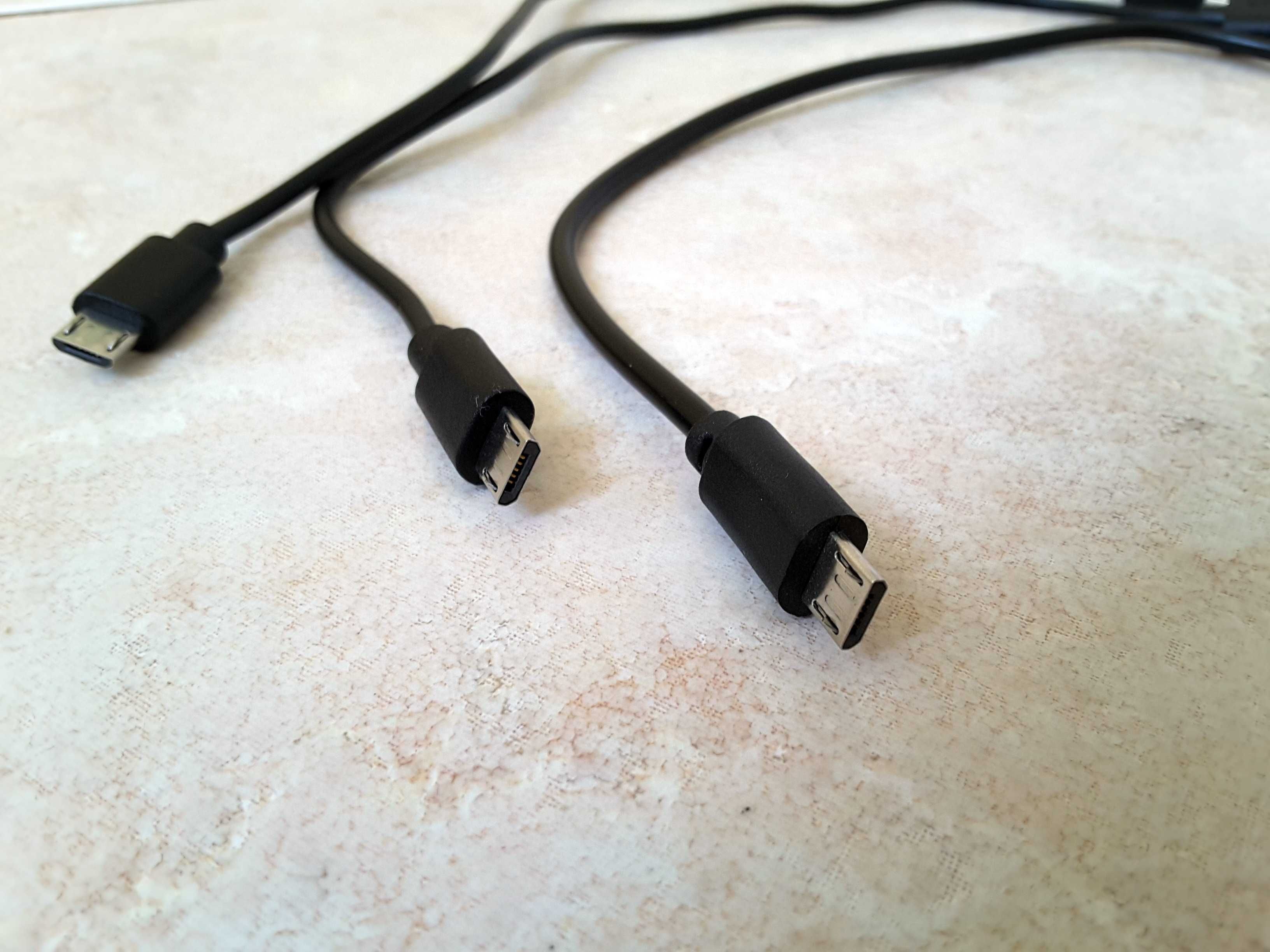 Kable micro USB  czarne  30 cm długości     3 szt