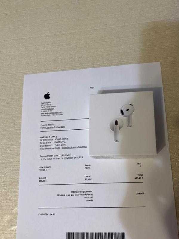 Oryginał Gwarancja A pple iPhone słuchawki bluetoothAirpods4