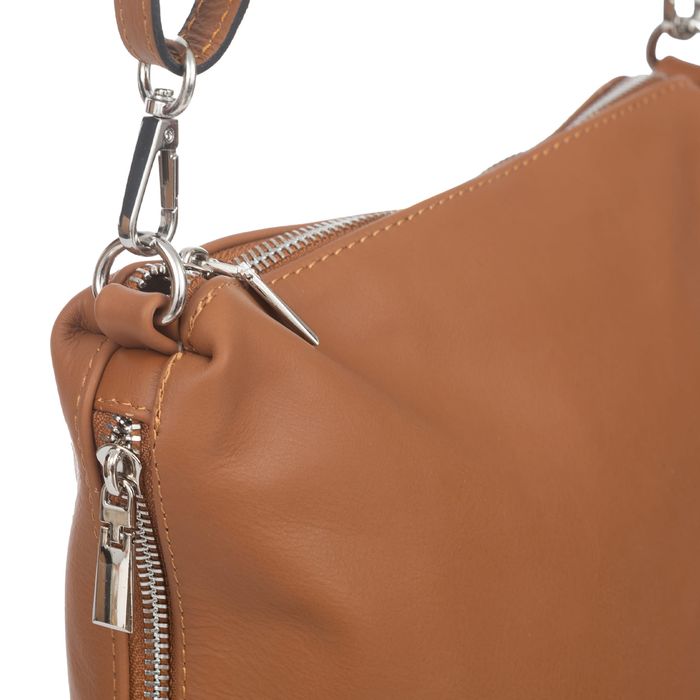 VERA PELLE torebka skórzana listonoszka z paskiem V513 c.zielona