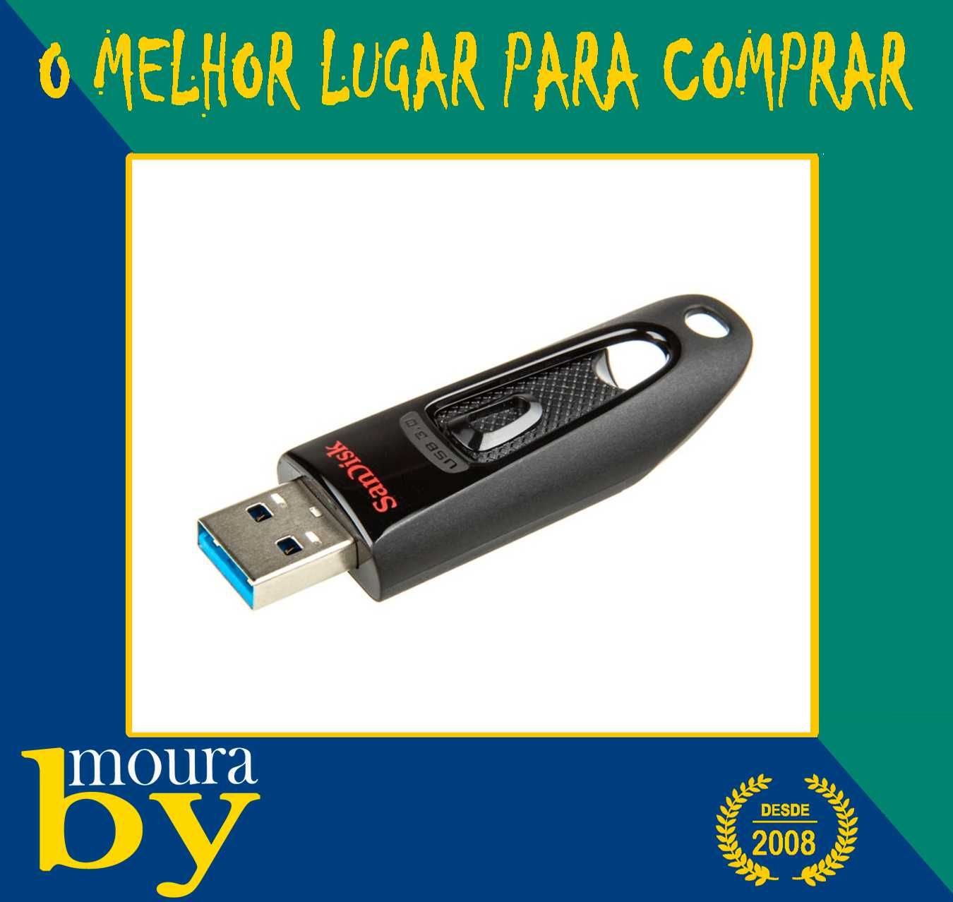 Pen SanDisk Ultra 512GB  USB 3.0 até 130 MB/s de leitura memória flash