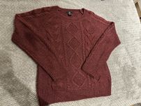 Sweter H&M s/36 bordowy