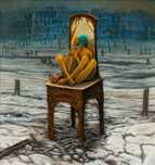Krzysztof Heksel, obraz olejny na płycie, surrealizm