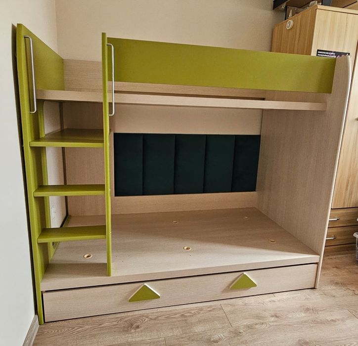 Łóżko piętrowe, solidne, BRW Strzałka +materace