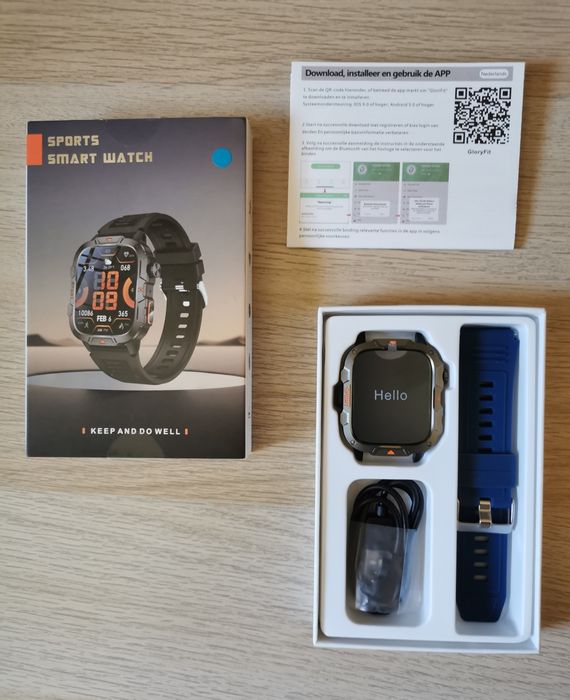 Smart Watch QK12 niebieski męski