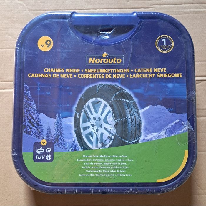Łańcuchy śniegowe 9mm Norauto 90 (nowe nie otwierane)