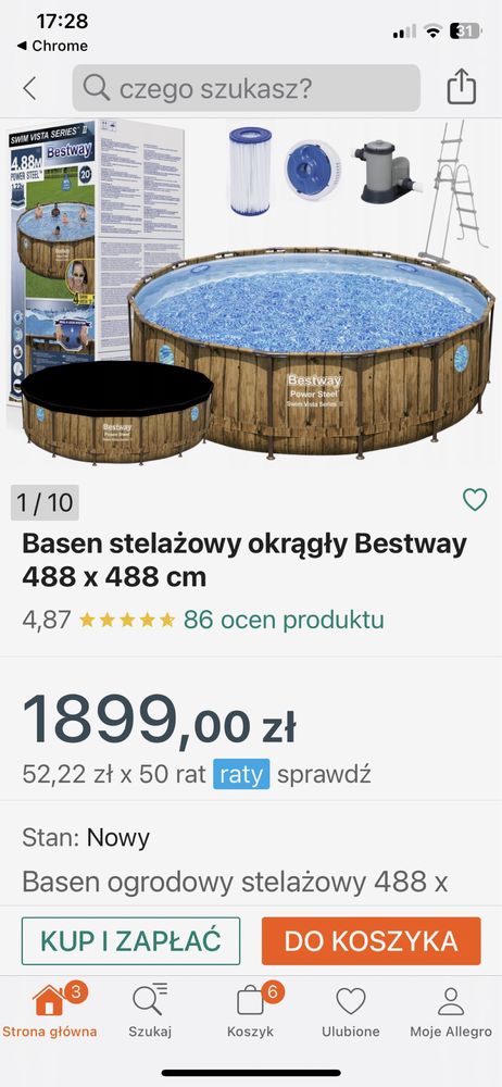 Basen ogrodowy Bestway nowy