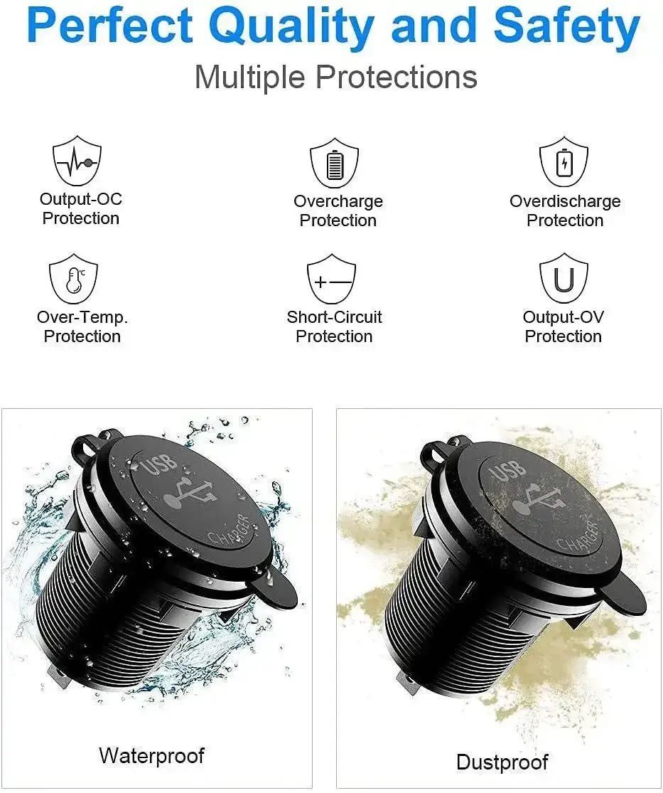 USB зарядка в авто врезная 65W Type C PD + USB QC, USB C 12V зарядне