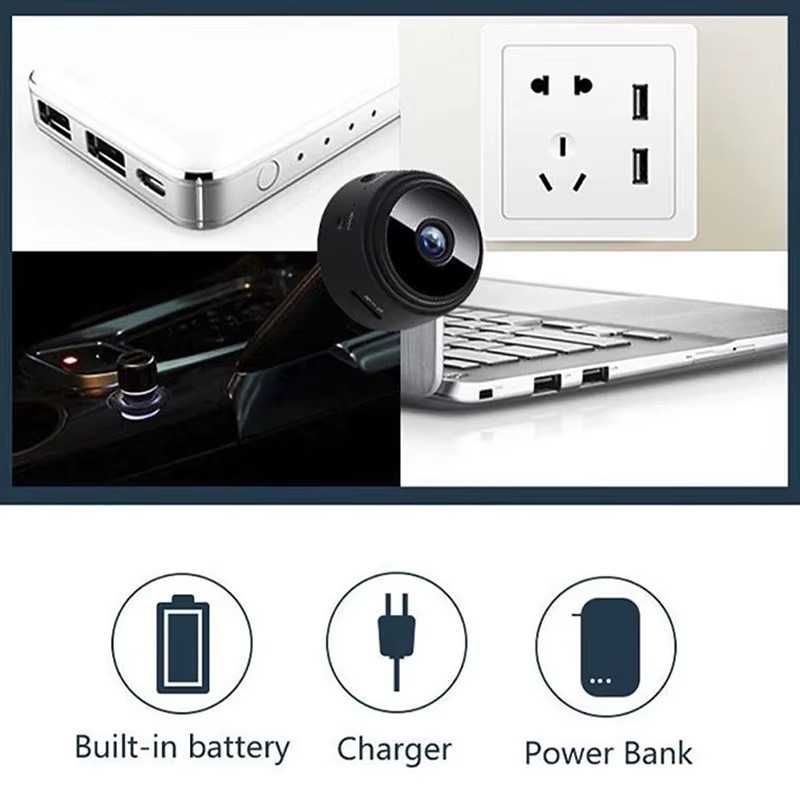 Mini kamera szpiegowska A9 WiFi, Monitorowanie bezprzewodowe, telefon