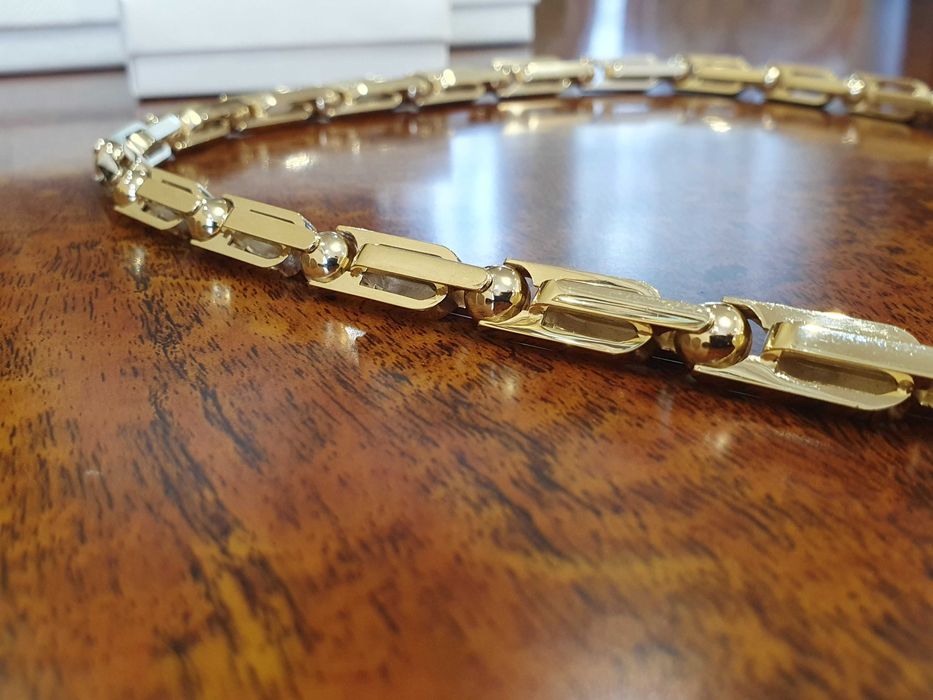 Złoty Łańcuch-125gr+KRZYŻ Z DIAMENTAMI-288 szt. - 1,95 ct.- próba 585.