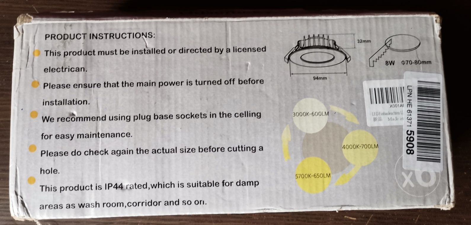Lampy sufitowe łazienkowe.