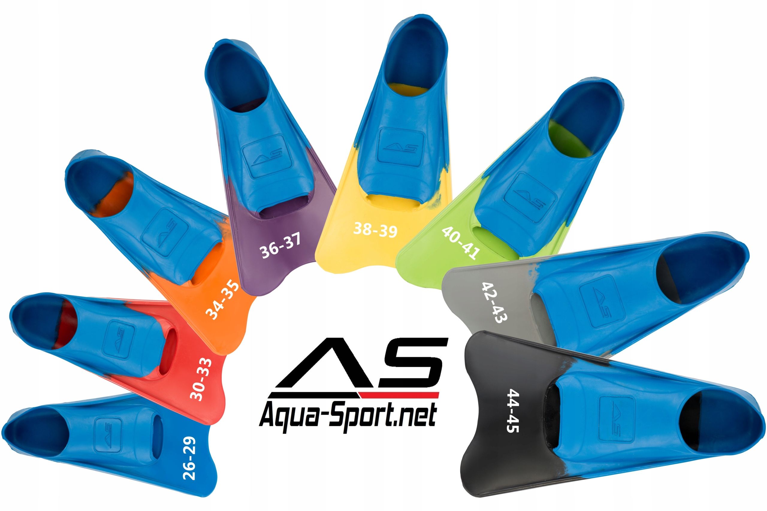 Płetwy treningowe do pływania krótkie pióro Aqua-Sport Blade R.26-29