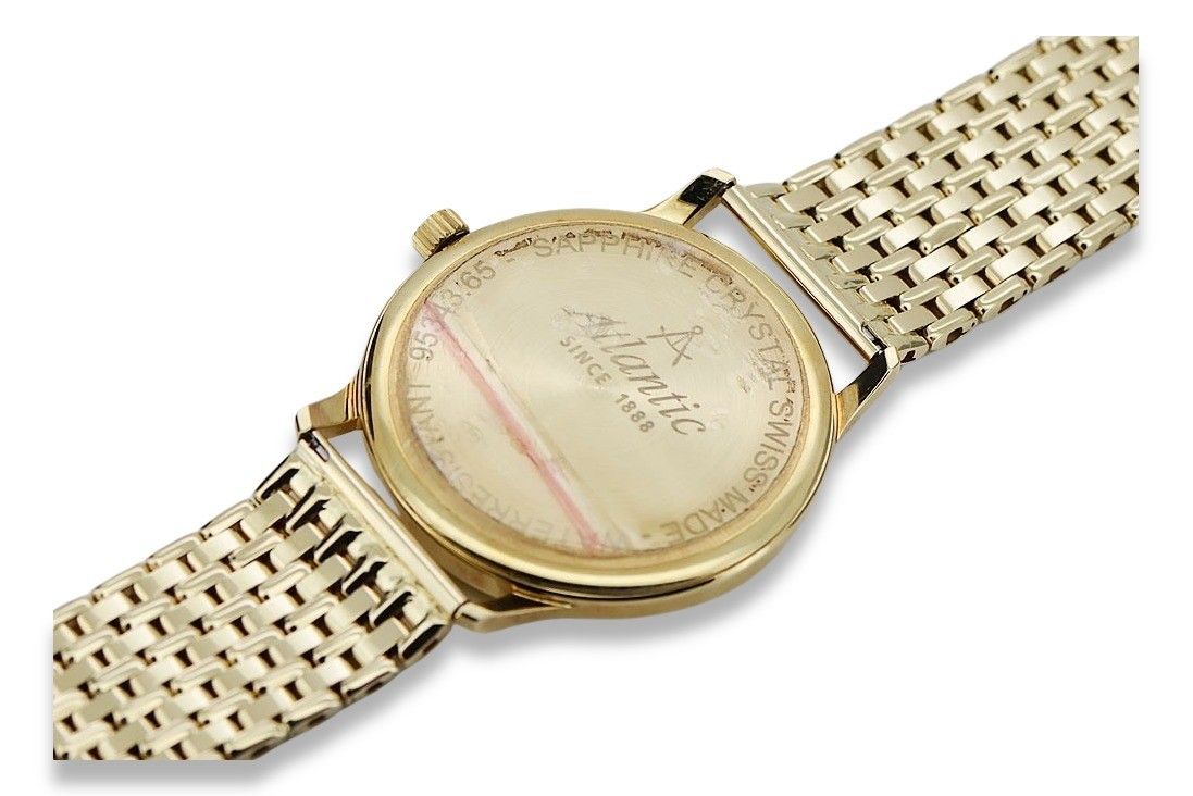 Złoty zegarek Atlantic 14k 585 bransoletą męski mw003y&mbw013y Gdańsk