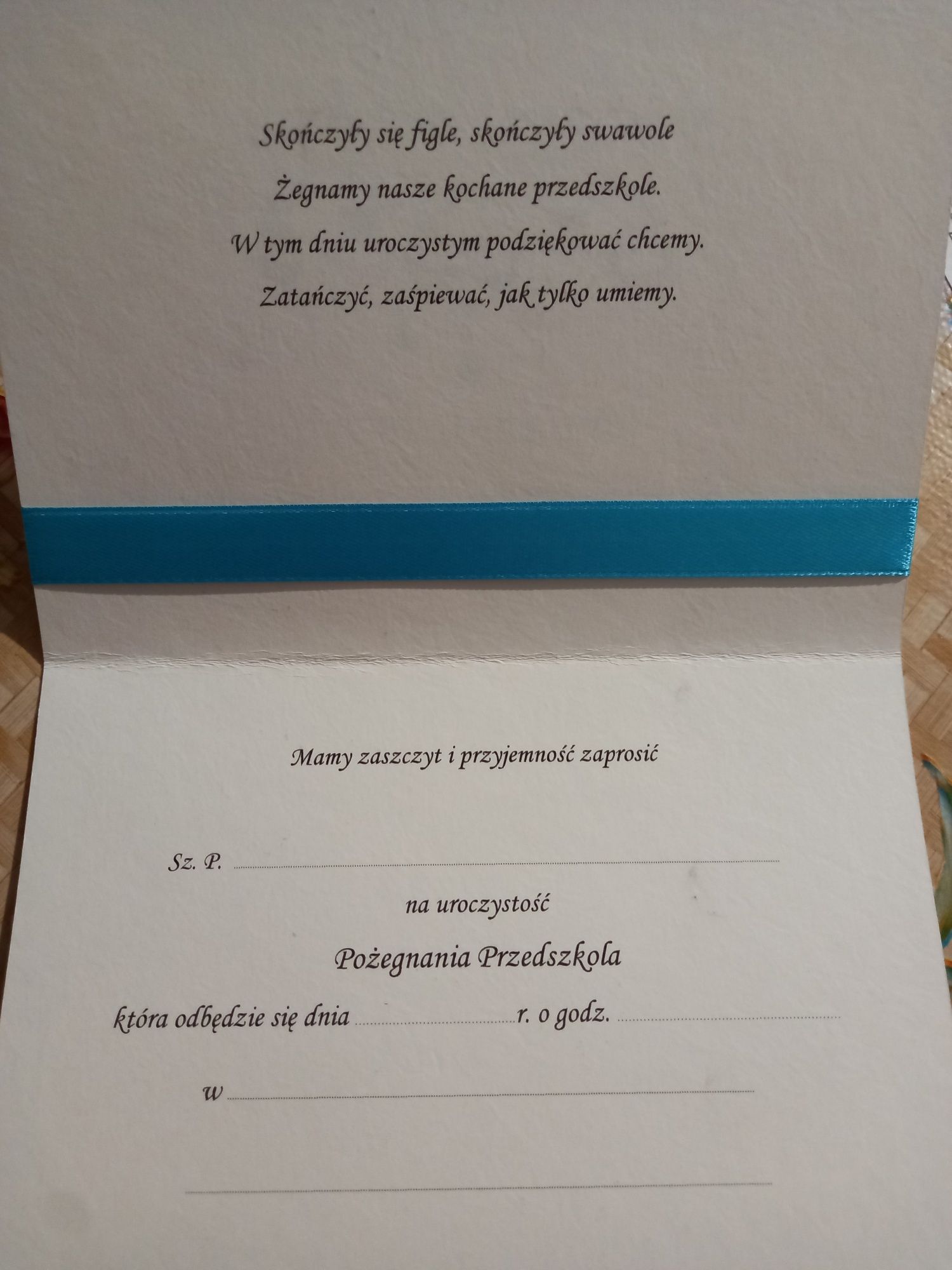 Zaproszenie pożegnanie przedszkola zaproszenia zakończenie