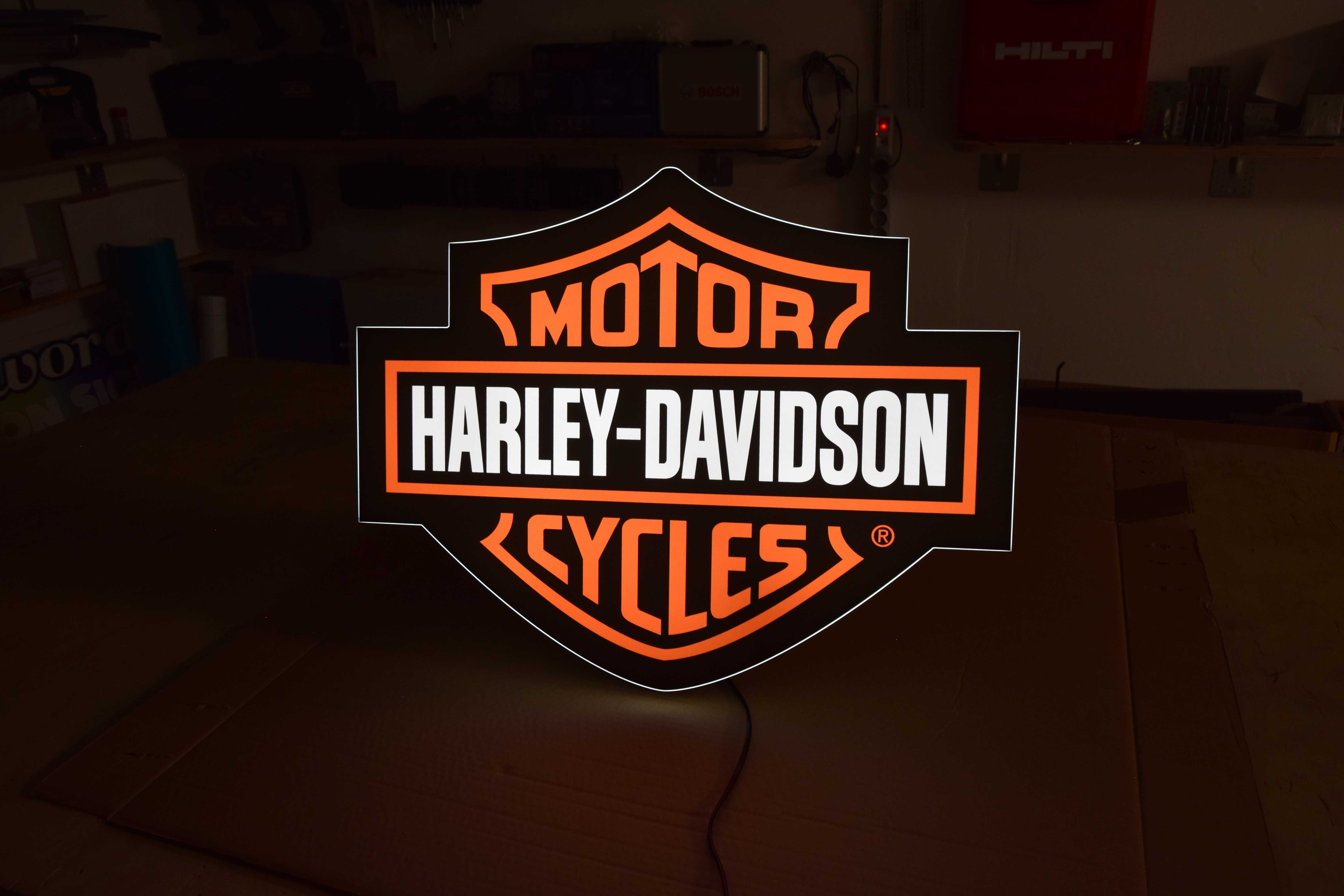 LED Neon HARLEY DAVIDSON, Podświetlany Szyld H-D, Reklama, PRODUCENT