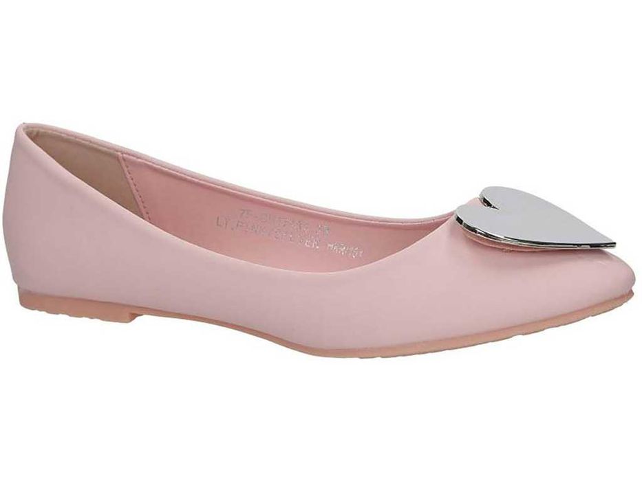 BALERINY buty damskie baletki balerinki różowe 37-40 z sercem