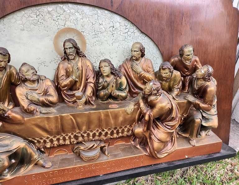 Quadro antigo com representação da Última Ceia de Cristo