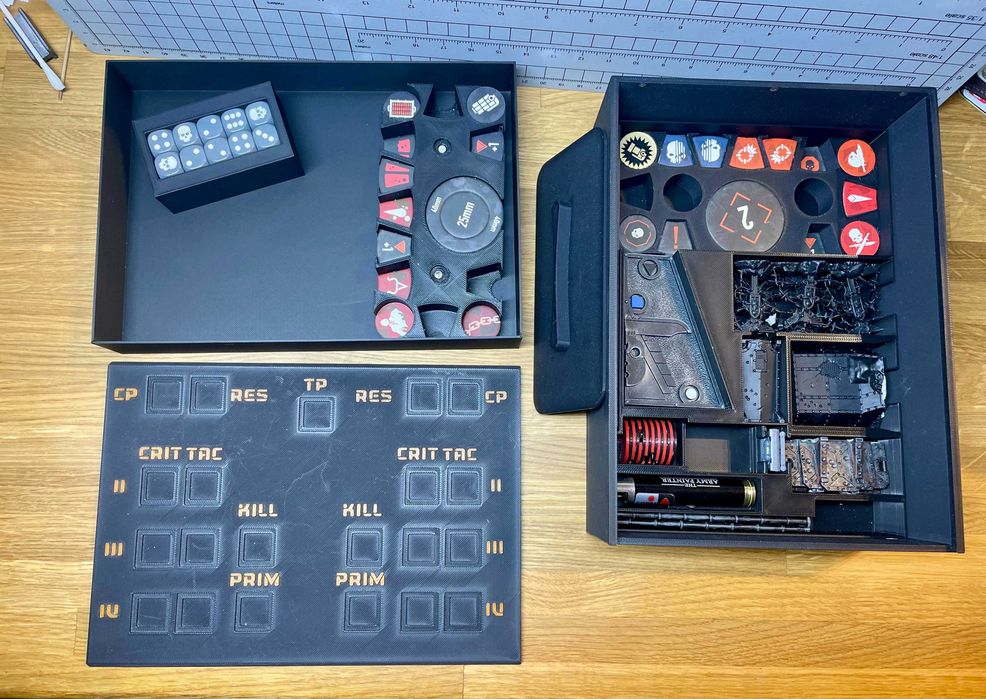 Kill Team - pudełko na ekwipunek i żetony, traker punktów i inne.