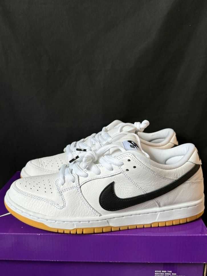 Nike SB Dunk Low Pro White Gum   37.5