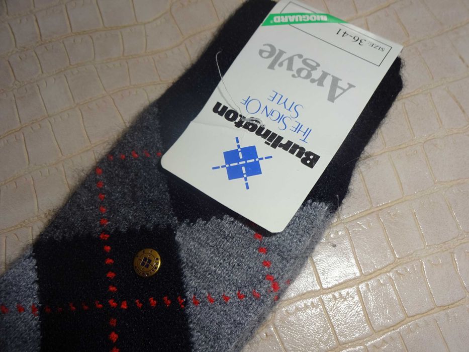 BURLINGTON Argyle The Sign of Style Bioguard ciepłe skarpety 36-41