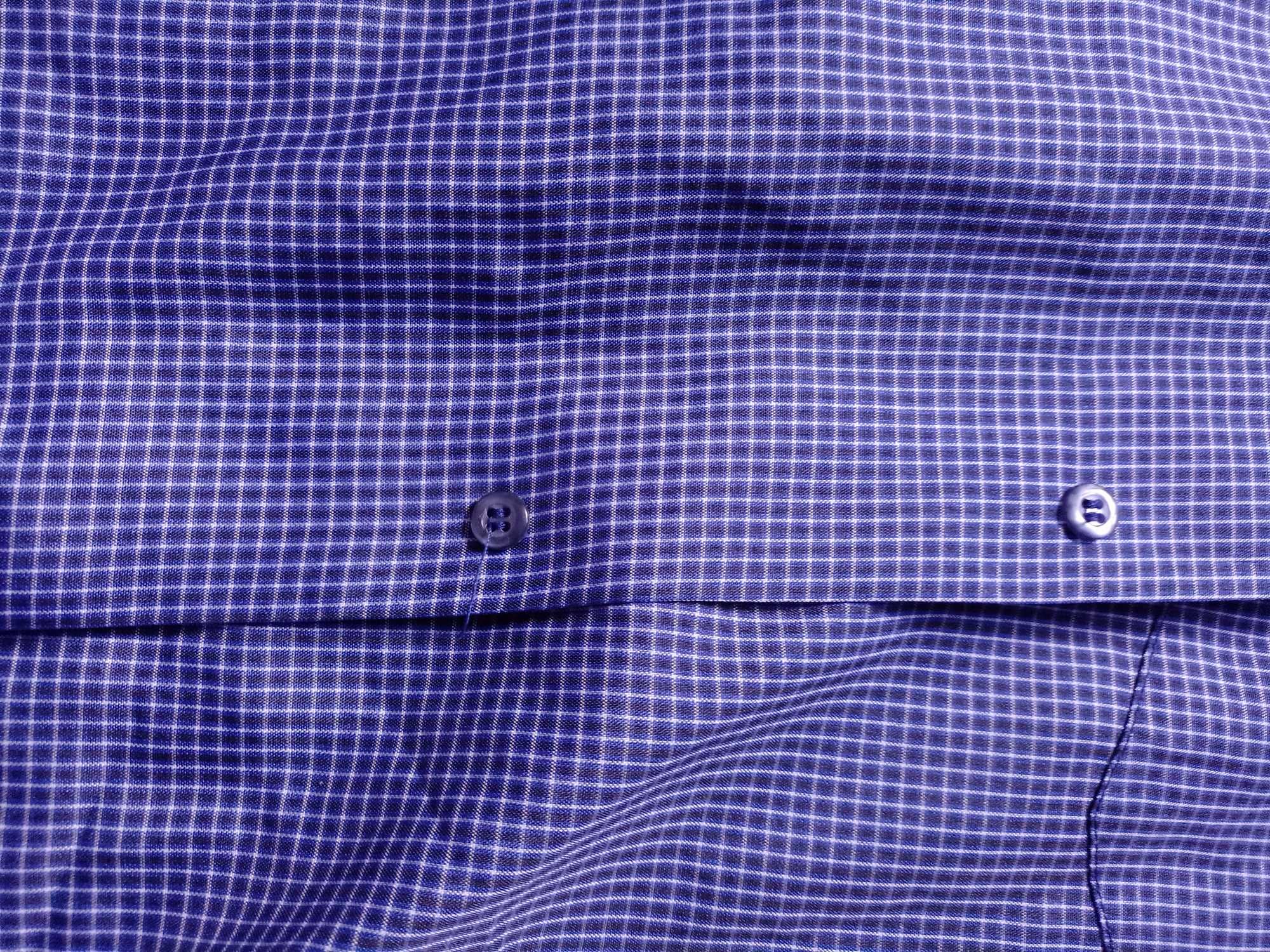 Koszula męska rozmiar 43 kolor niebieski wzór przemienny