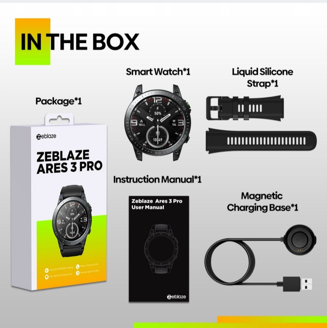 ZEBLAZE Ares 3 PRO smartwatch AMOLED menu PL.