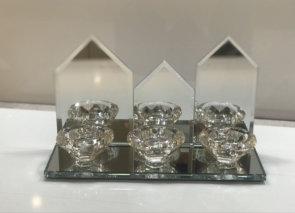 Nowy lustrzany swiecznik domki - glamour - Home&You - okazja cenowa!!