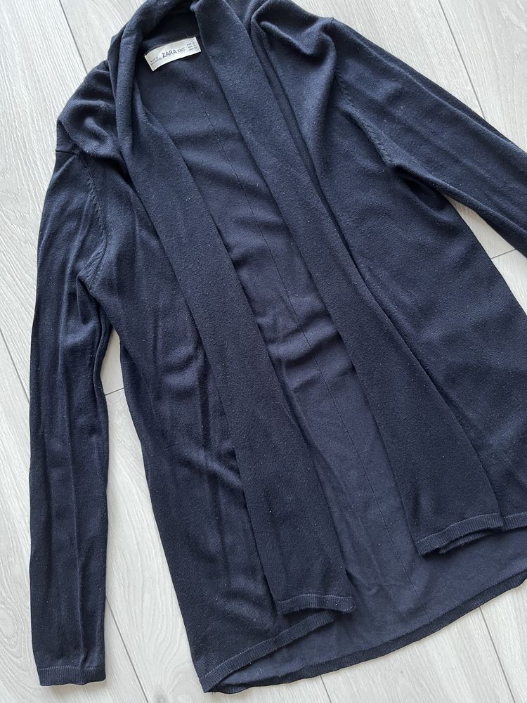 Zara sweterek S kardigan granatowy knit wiskoza massimo