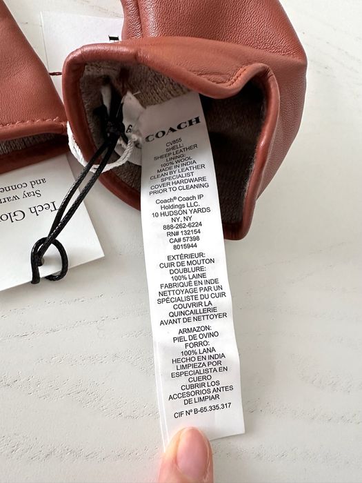 COACH Sculpted Gloves 6.5 жіночі рукавички женские кожаные перчатки