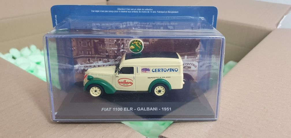 Miniatura carrinha vintage altaya 1/43  Fiat 1100 Galbani 1951