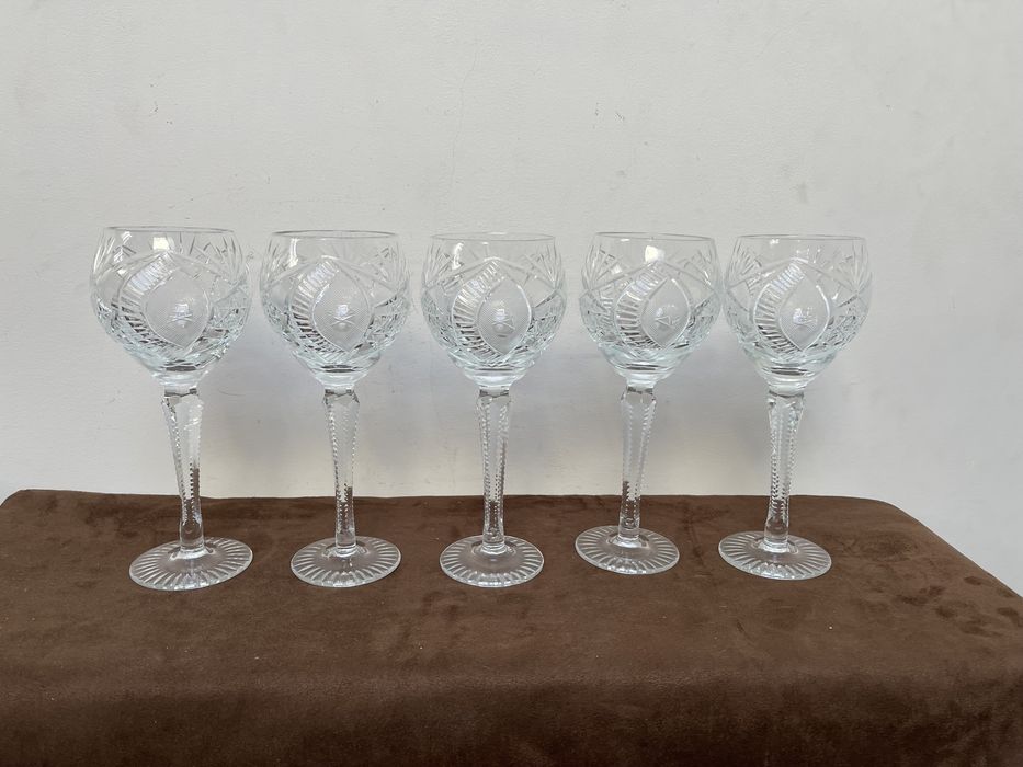 Duże Masywne Kryształowe Kieliszki z Prl