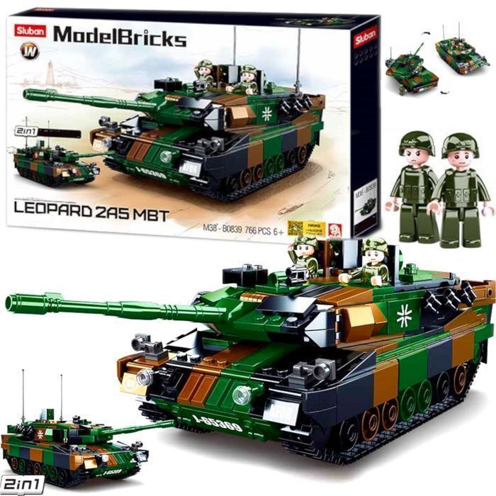 Klocki Czołg Leopard 2A5 2 wersje1 opakowaniu Wojsko Armia