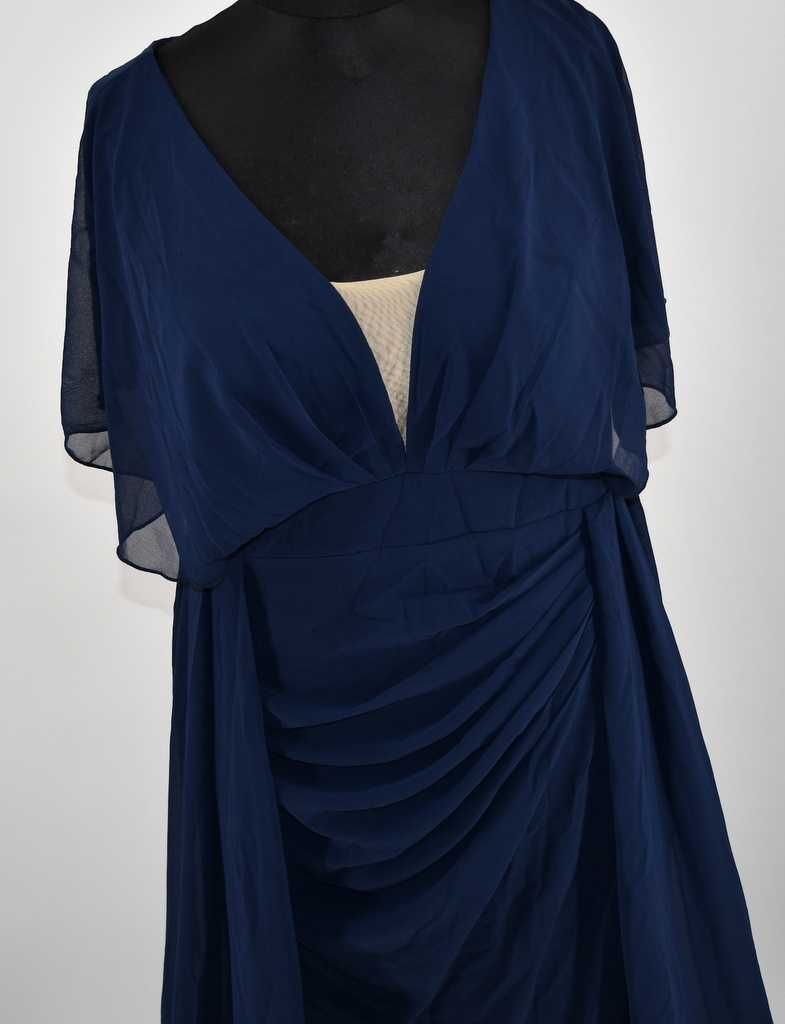 Sukienka wizytowa plus size 2XL granat maxi