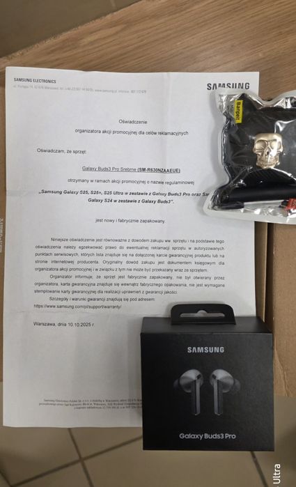 Samsung Galaxy Buds3 Pro nowe, oryg. z etui z włók. węgl. i ładow.45 W