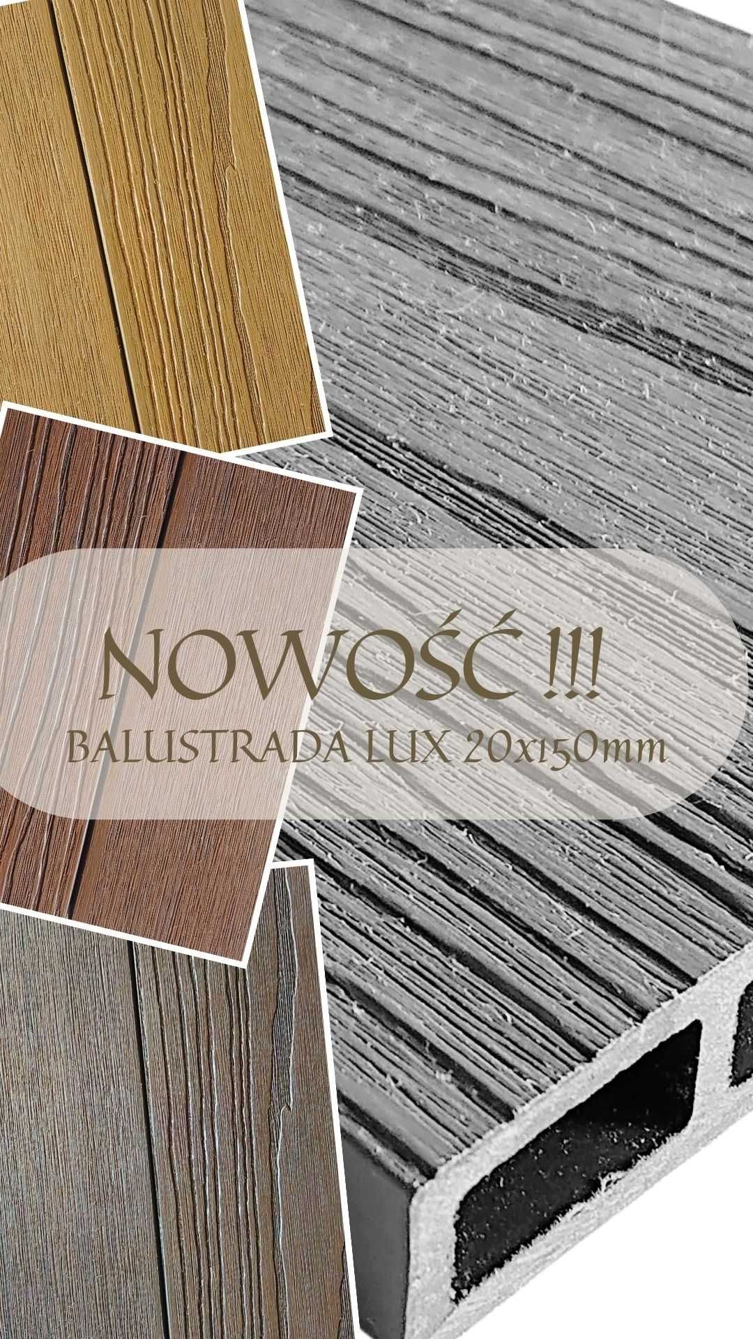 Deska kompozytowa ogrodzeniowa WPC, BALUSTRADA LUX 20x150mm, PROMOCJA.