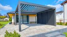 Pergola Aluminium  4x4m -elektrycznie  otwierany dach + Oświetlenie
