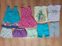 rozm. 98 paka ubrań 9 szt. legginsy spodenki sukienka wiosna lato