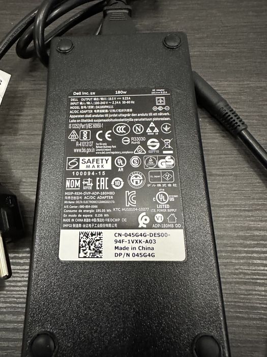 Зарядка на ноутбук DELL 19.5V-9.23A(180 watt).