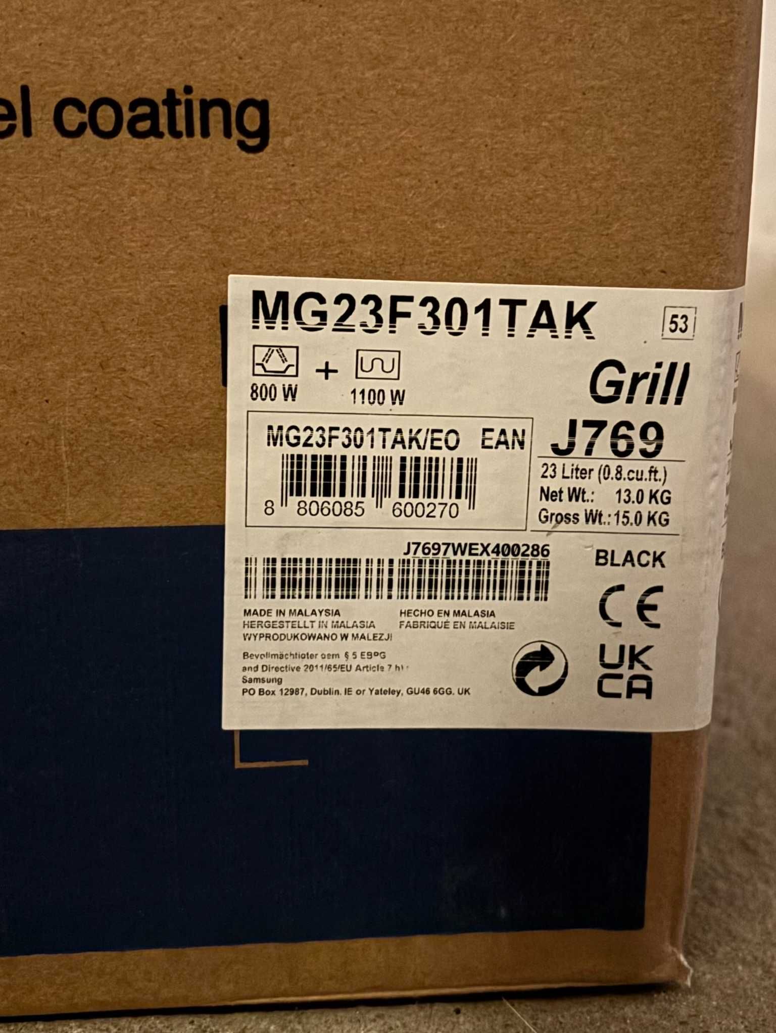 NOWA Mikrofala SAMSUNG MG23F301TAK/EO 800W