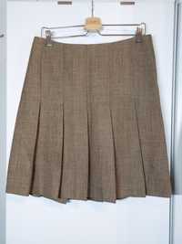Plisowana spódnica 38/M prosta spódnica biurowa na zakładkę H&M