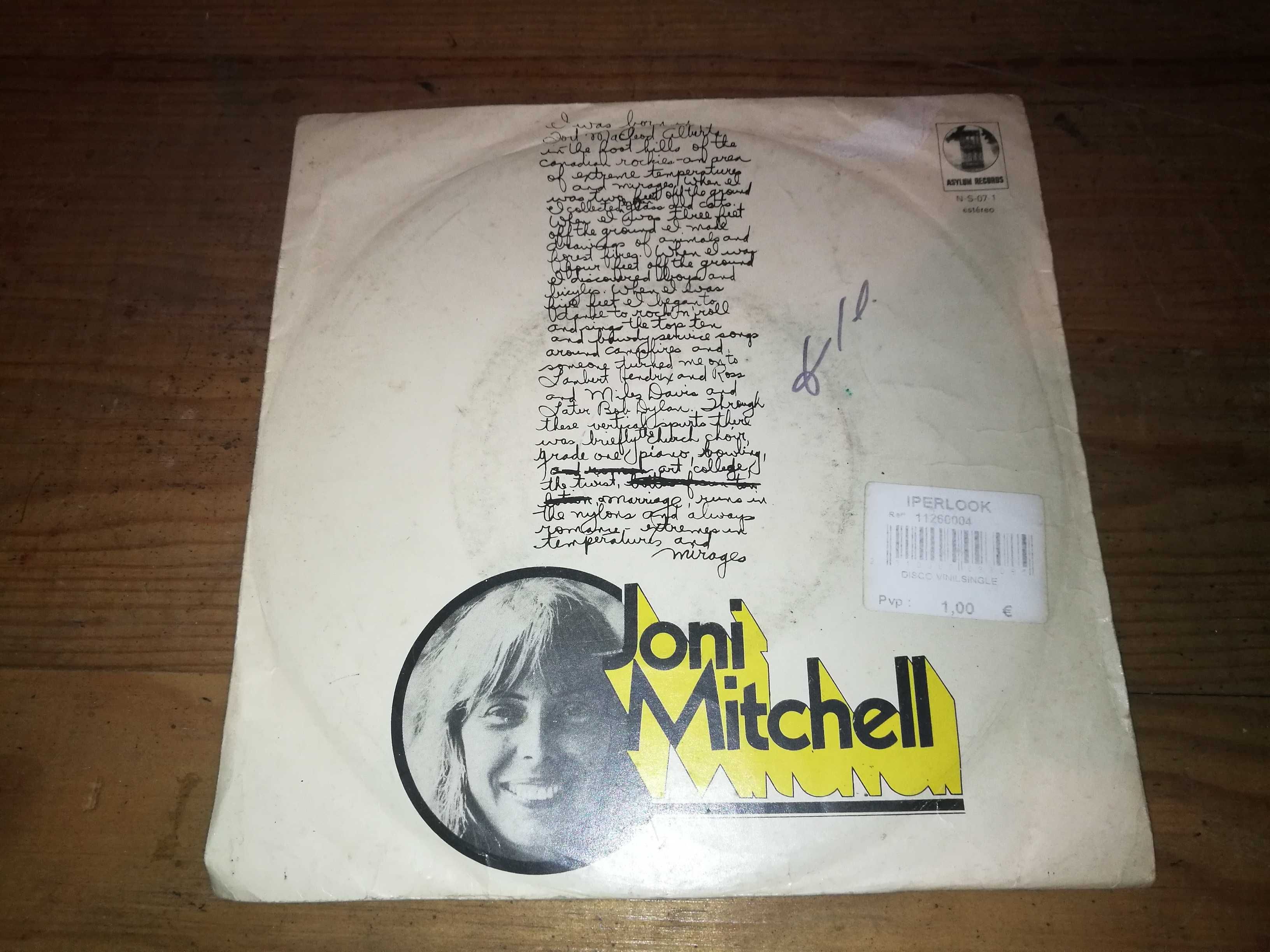 JONI MICHELL (folk-rock)-Raised on Robbery (ED Portuguesa-1973) SINGLE