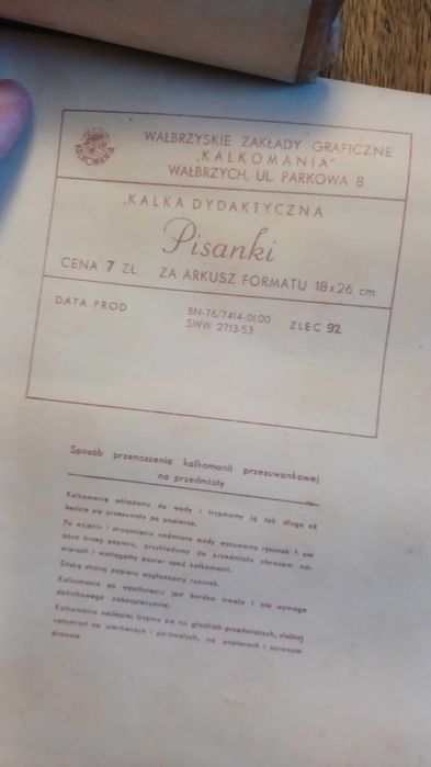 kalkomania PRL 1978 pisanki 2 sztuki - na świąteczne jajka + prezent
