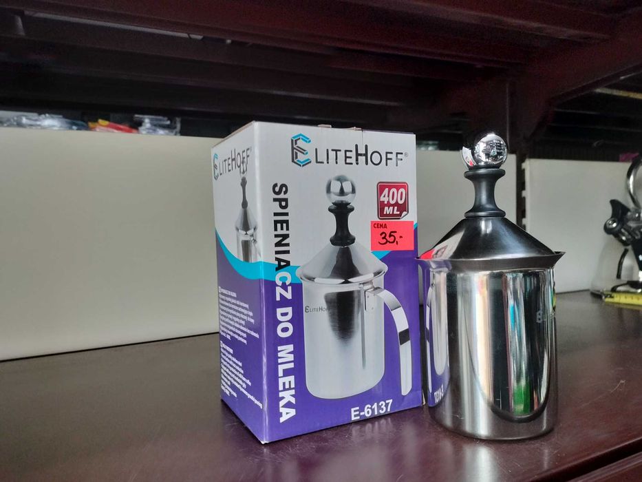 ręczny spieniacz do mleka ubijak piany 400ML GARNEK KUBEK NA GAZ INDUK